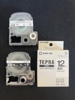 KING JIM TEPRA PRO テープカートリッジ 12mm 黒、透明のサムネイル