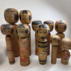 手描きの木製こけし 10体セット - メルカリ