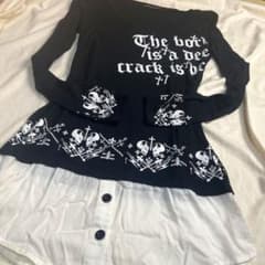 ご購入者様決定[GHOST OF HARLEM]アシンメトリー チュニック 緑 スカル 十字架 GHOST OF HARLEM スカルプリント 長袖Tシャツ 十字架 - メルカリ