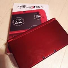 レッド色超美品!! NEW3DSLL 本体 箱説、保証書、充電器無し。のサムネイル