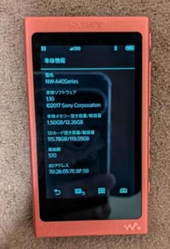 SONY NW-A45 トワイライトレッド ウォークマン メモリカード120G