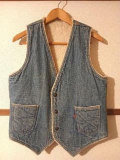 【値下げ】70年代メイドインu.s.a Levi's デニムベスト ボア裏地付きのサムネイル