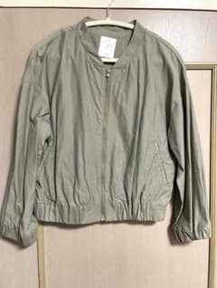 VIS カーキ ノーカラージャケット　ブルゾン