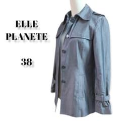 【断捨離中】ELLE PLANETE 光沢 レディース ステンカラー ジャケットのサムネイル