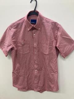 【使用済／中古】WSP 半袖シャツ レッド ギンガムチェック Lサイズ 2枚のサムネイル