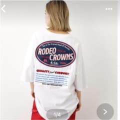 ロデオクラウンズ  LOGO SIGNS 半袖　BIGTシャツ　ホワイトのサムネイル
