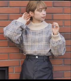 tiptop チェック柄ボリュームスリーブトップスのサムネイル