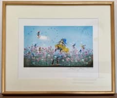 藤城清治「コスモスは詩う」影絵 幻想世界 額装 インテリア #352-3