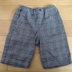 110cm チェック柄 ハーフパンツ　お受験通塾用のサムネイル