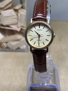 稼働品 Vintage Orient レディース腕時計 クォーツ 新ベルト&電池