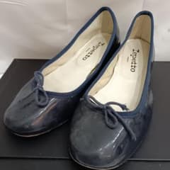 Repetto ネイビー バレエシューズ 39.5 sh4239 Repetto レペット バレエシューズ ネイビー エナメル - メルカリ