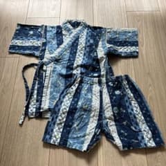 キッズ　甚平　100 紺色トンボ柄のサムネイル