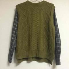 ♡ニットベストチェックトップス♡新品のサムネイル