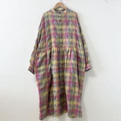 2025AW✨イチアンティークス　コットンウールタータンチェックシャツワンピース 2025AW✨イチアンティークス コットンウールタータンチェックシャツ