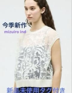 mizuiro ind ネイビー刺繍ベスト 新作タグ付き mizuiro ind ネイビー刺繍ベスト 新作タグ付き - メルカリ
