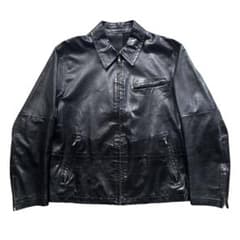 豆*着様 90sコムデギャルソンオム パンチングレザージャケット 田中オム 1998s コムデギャルソンオム 田中オム レザー スイングトップ