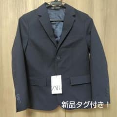 【新品タグ付き】ZARA キッズ テーラードジャケット ネイビー 134cmのサムネイル