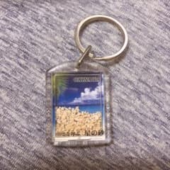 沖縄お土産 キーホルダー ハイビスカス 幸せを呼ぶ星の砂 ストラップ