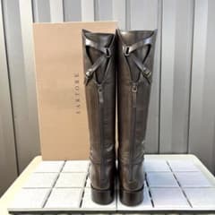 39.5 SARTORE シングルベルト ロングブーツ グレー 大きいサイズ
