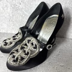 ✨CHANEL ラインストーン スパンコール パンプス ココマーク ブラック