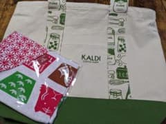 【最終価格】KALDI 福袋(トートバッグと手ぬぐいエコバッグのみ)のサムネイル