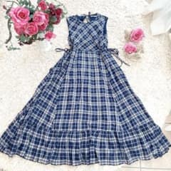 美品✨】ヌキテパ チェック ノースリーブ ロングワンピース - メルカリ