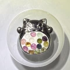 猫モチーフ 天然石 トルマリン パーツのサムネイル