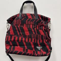 PRADA プラダ トートバッグ 2way レッド ブラックのサムネイル