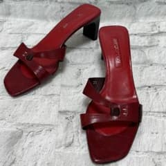 Sergio Rossi 赤いミュール 36サイズ 22.5cm - メルカリ