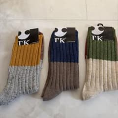 TK ソックス 3足セット バイカラー リブ編み - メルカリ