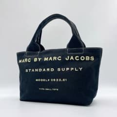 MARC JACOBS キャンバス トートバッグ ロゴ ブラック 黒 f761 - メルカリ