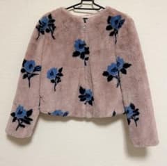 ZARA BASIC ファーコート 花柄 ピンクのサムネイル