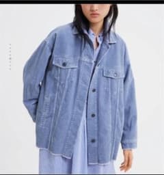 ザラ ZARA コーデュロイジャケット 空色 水色 青のサムネイル