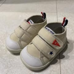 ベビーシューズ 13cm アイボリー マジックテープ 男女兼用 キャンバスのサムネイル