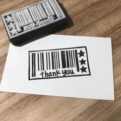 バーコード　thank you 消しゴムはんこのサムネイル