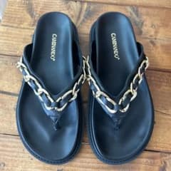 Caminando ブラック トングサンダル 8のサムネイル
