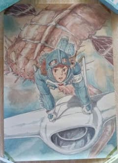 当時物】風の谷のナウシカ B2ポスター 映画 ジブリ アニメージュ 宮崎