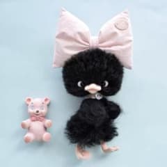 白いアヒルちゃん アーティストベア 海外作家様 ハンドメイド ぬいぐるみ 置物 黒色のアヒルちゃん アーティストベア テディベア 海外作家様