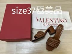 極美品VALENTINO GARAVANI ロープ編みミュール 37 ブラウンのサムネイル