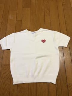 LUVISTRUE 半袖ニット ホワイト ハート刺繍のサムネイル