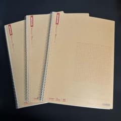 A4 5mm方眼スパイラルノート 80ページ　3冊セットのサムネイル