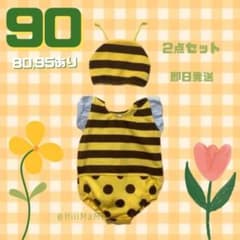 □子ども みつばち ロンパース 90 ベビー ハチ 蜂 おむつ キッズ 