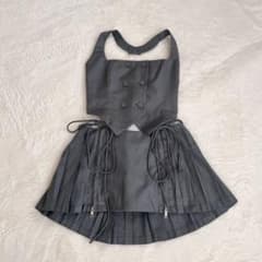 Nodress トップス&プリーツスカート セット グレー - メルカリ