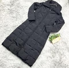 良品 【YUSIBEI】 ダウン風フード 付きロングコート（M）黒 冬セール中 