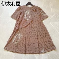 伊太利屋 イタリヤ レオパード 重ね フレア ニットワンピース - メルカリ