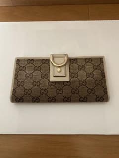 ジャンク GUCCI グッチ GGキャンバス 長財布 ベージュ - メルカリ