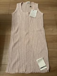 JIL SANDER ピンク ニット ノースリーブ ワンピ40 - メルカリ