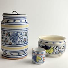 茶道具 莨葉文 水指 杓立 蓋置 3点セット オランダ 阿蘭陀 茶器 煎茶