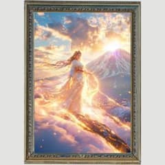 P3035 神聖な光が舞う女神【黄金の祝福・開運スピリチュアルアート