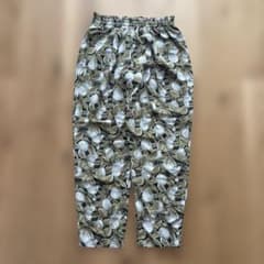 ボタニカル柄 イージーパンツ LL 総柄 テーパード リゾート vintage